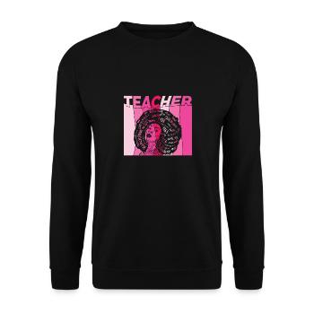 Schwarzer intelligenter Lehrer Afro Liebe Melanin Schwarz Histor - Unisex Pullover - Schwarz - Vorne - Alina (178cm) & Michal (187cm)