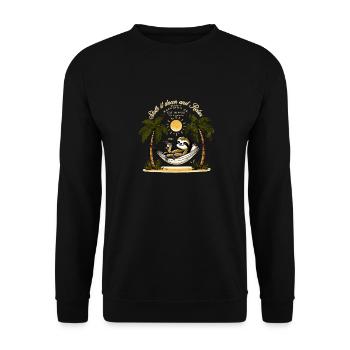 Chill Out Sloth Beach Party T-Shirt - Mocktail - Unisex Sweatshirt - black - Front - Alina (178cm) & Michal (187cm)