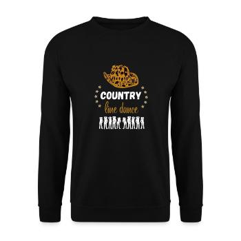Danse Country Line Dance Cowboy Western Far West - Unisex Sweatshirt - black - Front - Alina (178cm) & Michal (187cm)