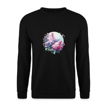 Lilac drawn - Unisex Sweatshirt - black - Front - Alina (178cm) & Michal (187cm)