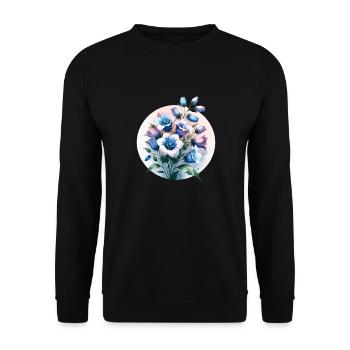 Bellflower drawn - Unisex Sweatshirt - black - Front - Alina (178cm) & Michal (187cm)