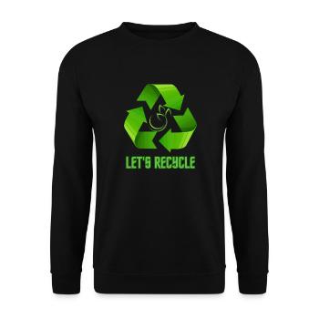 Recycleons l’écologie de la planète - Sweat-shirt Unisexe - noir - Devant - Alina (178cm) & Michal (187cm)