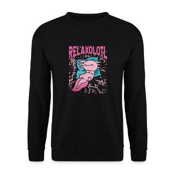 Relaxolotl - Unisex Sweatshirt - black - Front - Alina (178cm) & Michal (187cm)