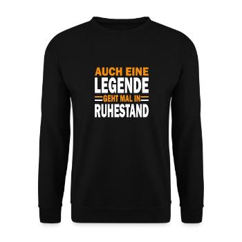 Rente Auch eine Legende geht mal in Ruhestand in - Unisex Pullover - Schwarz - Vorne - Alina (178cm) & Michal (187cm)