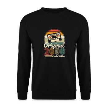 Frauen 2008 Geburtstagsgeschenk | Jahrgang 2008 - Unisex Pullover - Schwarz - Vorne - Alina (178cm) & Michal (187cm)