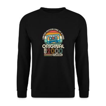 Original Jahrgang 2000 | Geschenk zum Geburtstag 2000 - Unisex Pullover - Schwarz - Vorne - Alina (178cm) & Michal (187cm)