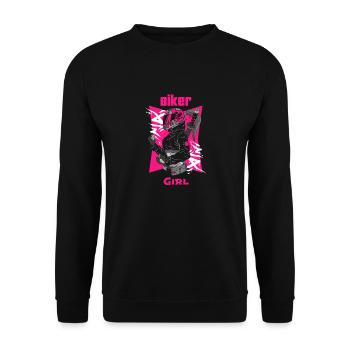 Fille motarde - Sweat-shirt Unisexe - noir - Devant - Alina (178cm) & Michal (187cm)