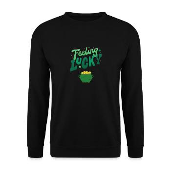 Lucky - Unisex Sweatshirt - black - Front - Alina (178cm) & Michal (187cm)
