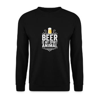 Beer Is My Spirit Animal T-Shirt Funny Drinking - Unisex Sweatshirt - black - Front - Alina (178cm) & Michal (187cm)