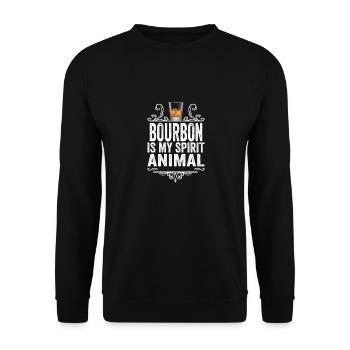 Bourbon Is My Spirit Animal Funny Drinking Whiskey - Unisex Sweatshirt - black - Front - Alina (178cm) & Michal (187cm)
