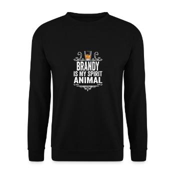 Brandy Is My Spirit Animal T-Shirt Funny Drinking - Unisex Sweatshirt - black - Front - Alina (178cm) & Michal (187cm)