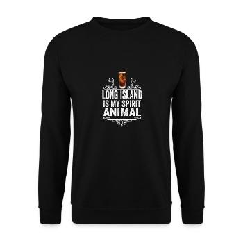 Long Island Eistee ist mein Krafttier Lustig - Unisex Pullover - Schwarz - Vorne - Alina (178cm) & Michal (187cm)