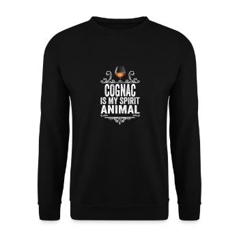 Cognac Is My Spirit Animal T-Shirt Funny Drinking - Unisex Sweatshirt - black - Front - Alina (178cm) & Michal (187cm)