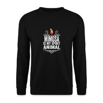 Mimose ist mein Geisttier T-Shirt Lustiges Trinken - Unisex Pullover - Schwarz - Vorne - Alina (178cm) & Michal (187cm)