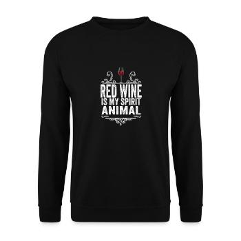 Red Wine Is My Spirit Animal T-Shirt - Funny Drink - Unisex Sweatshirt - black - Front - Alina (178cm) & Michal (187cm)