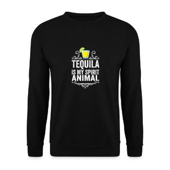 Tequila Is My Spirit Animal T-Shirt Funny Drink - Unisex Sweatshirt - black - Front - Alina (178cm) & Michal (187cm)