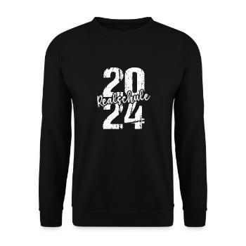 Realschule Junge Mädchen Realschule 2024 - Unisex Pullover - Schwarz - Vorne - Alina (178cm) & Michal (187cm)