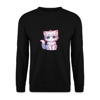 Anime Babykatze - Unisex Pullover - Schwarz - Vorne - Alina (178cm) & Michal (187cm)