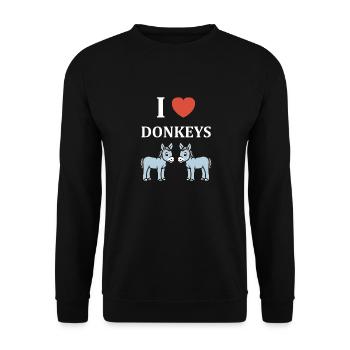 Humour petit âne - Sweat-shirt Unisexe - noir - Devant - Alina (178cm) & Michal (187cm)