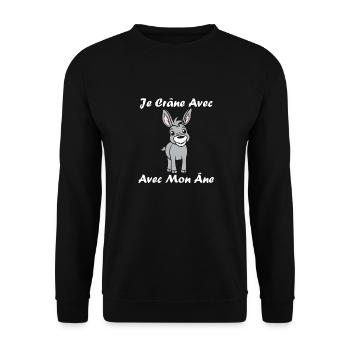 Humour petit âne - Sweat-shirt Unisexe - noir - Devant - Alina (178cm) & Michal (187cm)