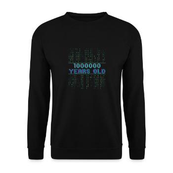 64. Geburtstag 64 Jahre alt Binärcode Coder - Unisex Pullover - Schwarz - Vorne - Alina (178cm) & Michal (187cm)