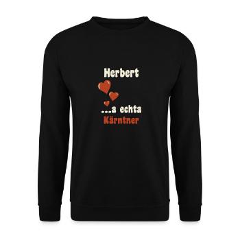 Carinthia Austria Heart Hernert - Unisex Sweatshirt - black - Front - Alina (178cm) & Michal (187cm)