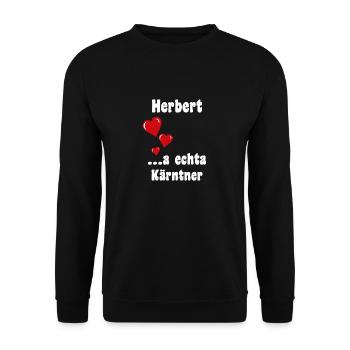 Carinthia Austria Heart Hernert - Unisex Sweatshirt - black - Front - Alina (178cm) & Michal (187cm)