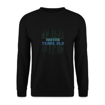 78th Birthday 78 years old Binary Code Computer Science - Unisex Sweatshirt - black - Front - Alina (178cm) & Michal (187cm)