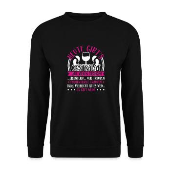 Dicton du vin, Salade de fruits & Vin, Buveur de vin - Sweat-shirt Unisexe - noir - Devant - Alina (178cm) & Michal (187cm)