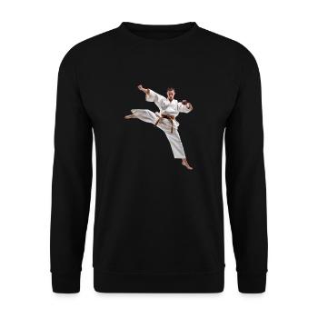 Karate is a demanding martial art - Unisex Sweatshirt - black - Front - Alina (178cm) & Michal (187cm)