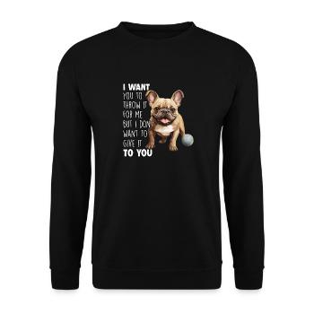 French Bulldog Dog Lover Frenchie - Unisex Sweatshirt - black - Front - Alina (178cm) & Michal (187cm)