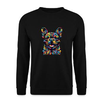 French Bulldog - Unisex Sweatshirt - black - Front - Alina (178cm) & Michal (187cm)