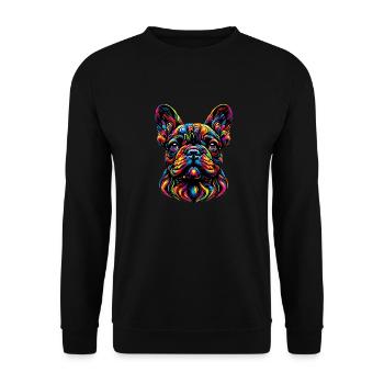 Französische Bulldogge - Unisex Pullover - Schwarz - Vorne - Alina (178cm) & Michal (187cm)
