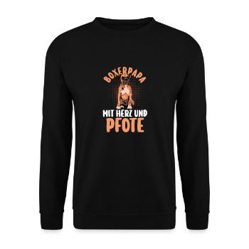 Chien Chien Papa Boxeur Allemand Papa Boxeur Allemand - Sweat-shirt Unisexe - noir - Devant - Alina (178cm) & Michal (187cm)