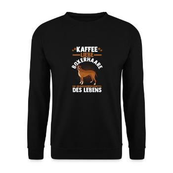 Dog Coffee German Boxer - Unisex Sweatshirt - black - Front - Alina (178cm) & Michal (187cm)