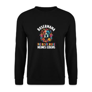 Chien Chien Maman Boxer Maman Boxer Allemand - Sweat-shirt Unisexe - noir - Devant - Alina (178cm) & Michal (187cm)