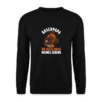 chien chien papa boxeur allemand papa boxeur allemand - Sweat-shirt Unisexe - noir - Devant - Alina (178cm) & Michal (187cm)