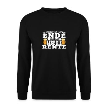 Le labeur est terminé, vive la pension, la bière - Sweat-shirt Unisexe - noir - Devant - Alina (178cm) & Michal (187cm)