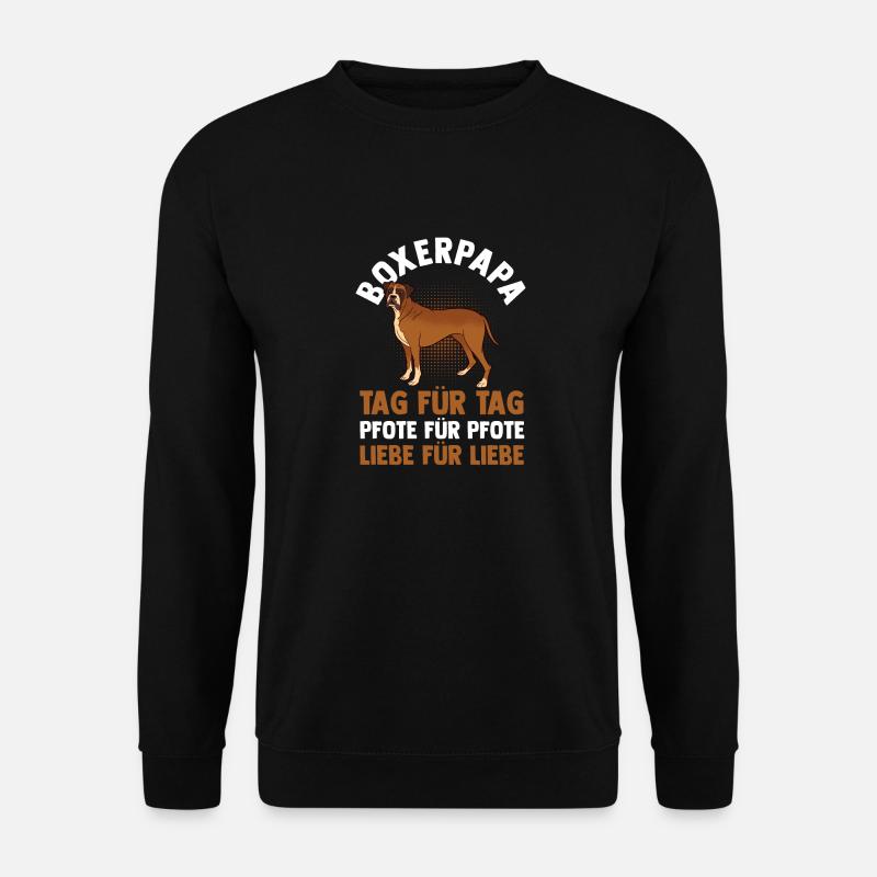 Hund Hundepapa Deutscher Boxerpapa Deutscher Boxer - Unisex Pullover - Schwarz