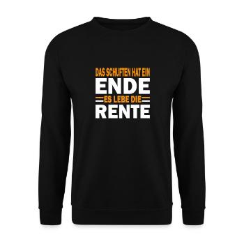 Le labeur est terminé, vive la pension jaune - Sweat-shirt Unisexe - noir - Devant - Alina (178cm) & Michal (187cm)