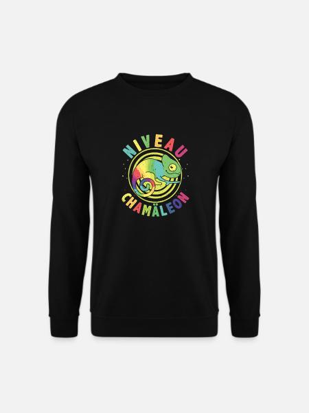 Niveau Chamäleon, Sarkastischer Spruch - Unisex Pullover - Schwarz