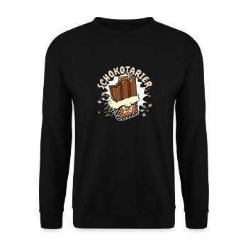 Chocolate, Cocoa & Chocolate Lovers, Schokotarians - Unisex Sweatshirt - black - Front - Alina (178cm) & Michal (187cm)
