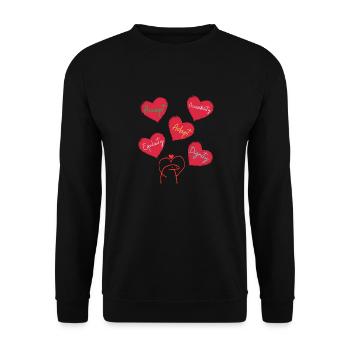 Teacher Valentine's Day Shirt Positive Affirmation - Unisex Sweatshirt - black - Front - Alina (178cm) & Michal (187cm)