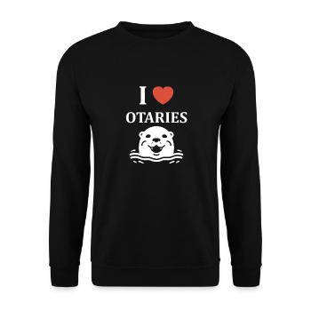Animal mingon humour otarie - Sweat-shirt Unisexe - noir - Devant - Alina (178cm) & Michal (187cm)