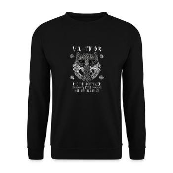 Vathor - Father's Day Father's Day Gift Viking - Unisex Sweatshirt - black - Front - Alina (178cm) & Michal (187cm)