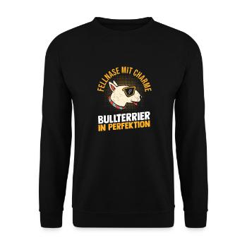 Chien Bull Terrier - Sweat-shirt Unisexe - noir - Devant - Alina (178cm) & Michal (187cm)