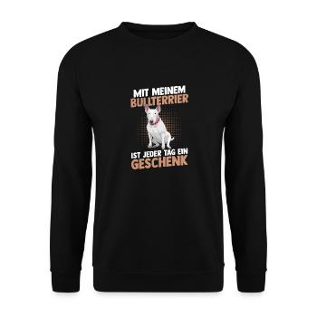 Chien Bull Terrier - Sweat-shirt Unisexe - noir - Devant - Alina (178cm) & Michal (187cm)