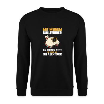 Chien Bull Terrier - Sweat-shirt Unisexe - noir - Devant - Alina (178cm) & Michal (187cm)