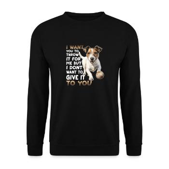 Mignon chien Jack Russell T pour les - Sweat-shirt Unisexe - noir - Devant - Alina (178cm) & Michal (187cm)