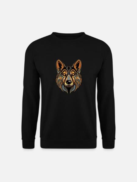 Deutscher Schäferhund Lustiger Hund Anime - Unisex Pullover - Schwarz